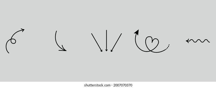 Arrows drawn in different shapes.