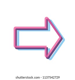 Arrows elegant free style  3d vector on white background and arrow icon
illustration