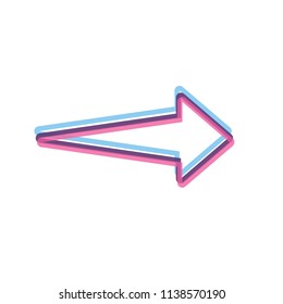 Arrows elegant free style  3d vector on white background and arrow icon
illustration
