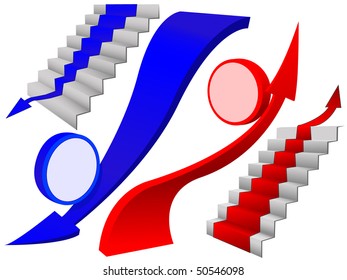 Arrows elements of design symbols of success and failure in a vector