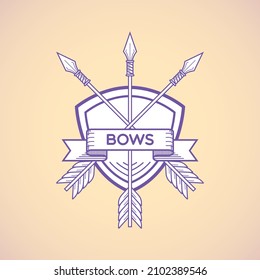Arrows emblem with simple line art style, suitable for archery club emblem or for sport club emblem , also suitable for t shirt design element