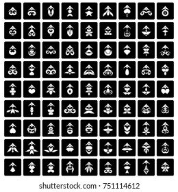 Arrows -  ethnic signs. Vector black and white  set of icons for design.