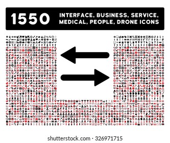 Arrows Exchange Horizontal icon and other web interface, business, tools, people, medical service and awards vector symbols. Style is bicolor flat symbols, intensive red and black colors, rounded