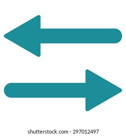 Arrows Exchange Horizontal icon from Primitive Set. This isolated flat symbol is drawn with soft blue color on a white background, angles are rounded.