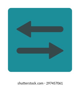 Arrows Exchange Horizontal icon from Primitive Buttons OverColor Set. This rounded square flat button is drawn with soft blue colors on a white background.