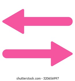 Arrows Exchange Horizontal icon from Primitive Set. This isolated flat symbol is drawn with pink color on a white background, angles are rounded.