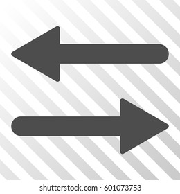 Arrows Exchange Horizontal vector pictograph. Illustration style is a flat iconic gray symbol on a transparent background.