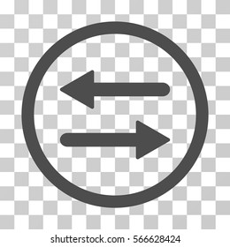 Arrows Exchange rounded icon. Vector illustration style is flat iconic symbol inside a circle, gray color, transparent background. Designed for web and software interfaces.