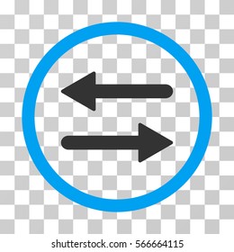 Arrows Exchange rounded icon. Vector illustration style is flat iconic bicolor symbol inside a circle, blue and gray colors, transparent background. Designed for web and software interfaces.