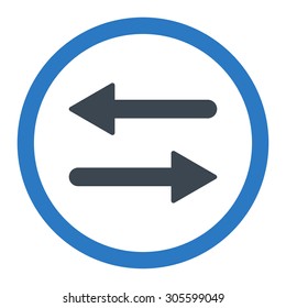 Arrows Exchange vector icon. This rounded flat symbol is drawn with smooth blue colors on a white background.