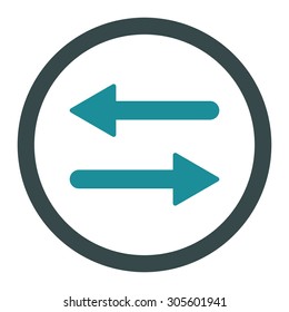 Arrows Exchange vector icon. This rounded flat symbol is drawn with soft blue colors on a white background.