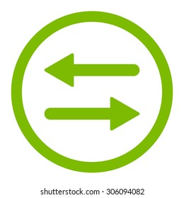 Arrows Exchange vector icon. This rounded flat symbol is drawn with eco green color on a white background.