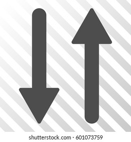 Arrows Exchange Vertical vector pictograph. Illustration style is a flat iconic gray symbol on a transparent background.