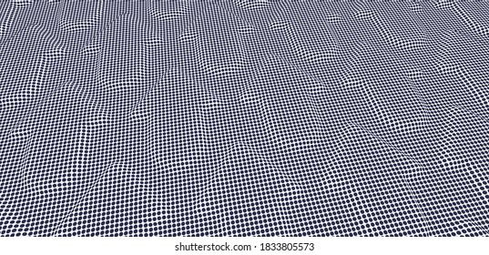 Arrows extruded from dotted pattern. Abstract background. Generative computer art. Can be used for business presentations or web design. 3d vector illustration.