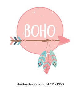 arrows with feathers decoration boho style