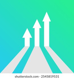Arrows up financial growth color icon. Isolated on white. an be used for any platform or purpose. Action promotion and advertising. Used for: mobile, app, design, web, dev, ui, ux, gui. Vector EPS 10.