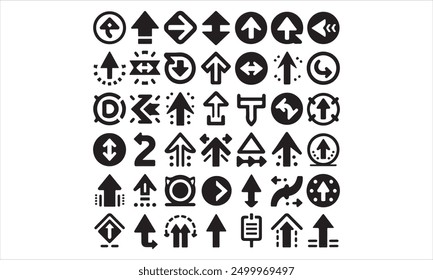 Arrows flat black icons Direction pointers vector icons Big collection Vector set of black arrow signs stock illustration Arrow Symbol, Traffic Arrow Sign, Vector, Icon Symbol, Circl