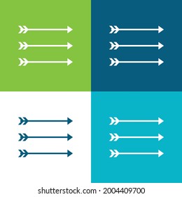 Arrows Flat four color minimal icon set