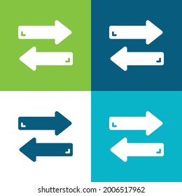 Arrows Flat four color minimal icon set