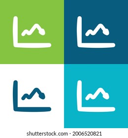 Arrows Flat four color minimal icon set