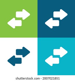 Arrows Flat four color minimal icon set