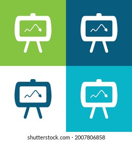 Arrows Flat four color minimal icon set