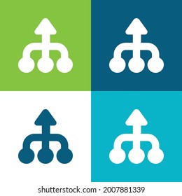 Arrows Flat four color minimal icon set