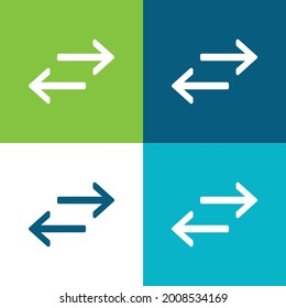 Arrows Flat four color minimal icon set
