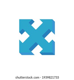 Arrows, Flat Icon Isolated On White Background