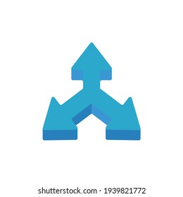 Arrows, Flat Icon Isolated On White Background