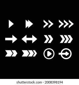 Arrows flat icon set. modern simple cursors, pointers buttons vector illustration collection. web design and digital graphic elements concept Free Vector creative