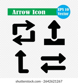 Arrows flat icon set. PNG type. Modern simple arrows, arrow vector collection cursor. Eps 10