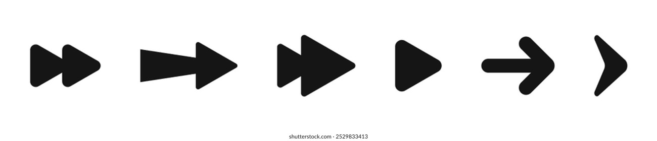 Arrows flat vector icons. Flat arrow icon set.