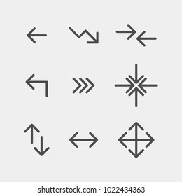 Arrows Flat Vector Icons Set Stock Vector Royalty Free Shutterstock