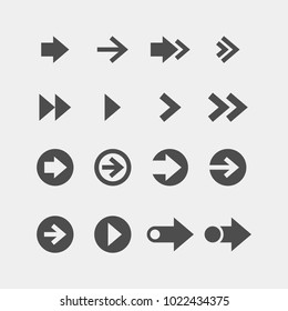 Arrows flat vector icons set