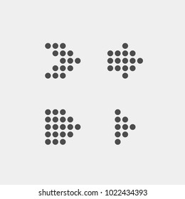 Arrows flat vector icons set