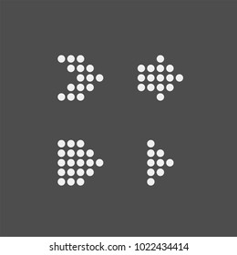 Arrows flat vector icons set