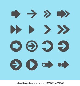 Arrows flat vector icons set