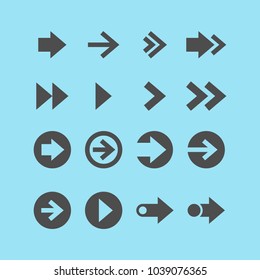 Arrows flat vector icons set