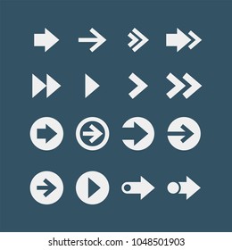 Arrows flat vector icons set	