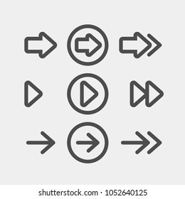 Arrows flat vector icons set