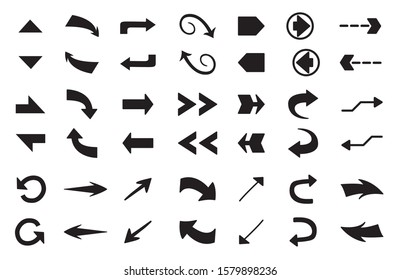 Arrows flat vector icons set.