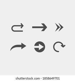 Arrows flat vector icons set
