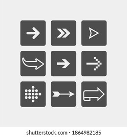 Arrows flat vector icons set