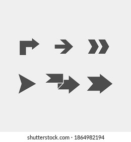 Arrows flat vector icons set