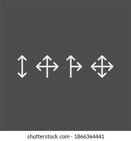 Arrows flat vector icons set