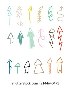 arrows flat vector illustration set