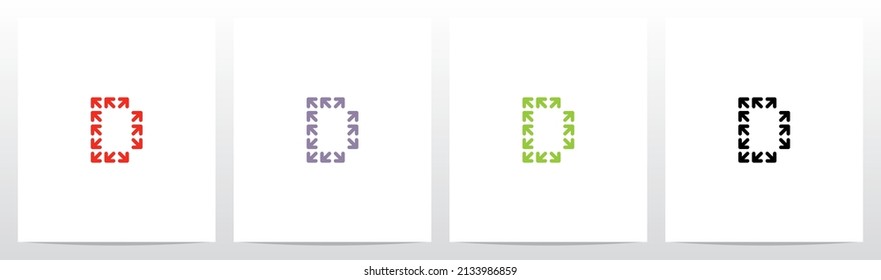 Arrows Forming Letter Logo Design D