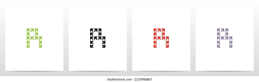 Arrows Forming Letter Logo Design R