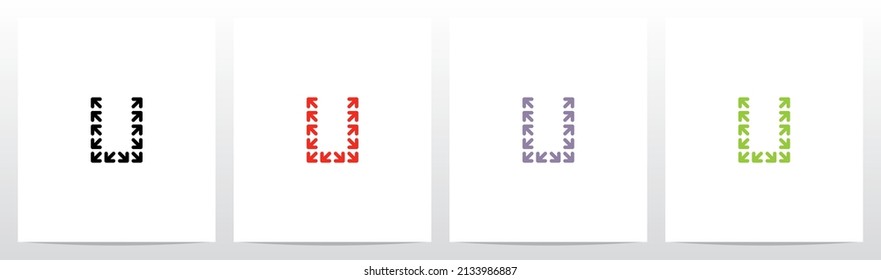 Arrows Forming Letter Logo Design U